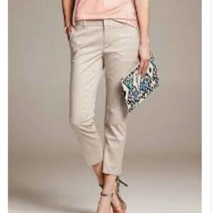 NWT NY&C Stretch Signature Fit Straight Leg Crop Chino Khaki Pants 4